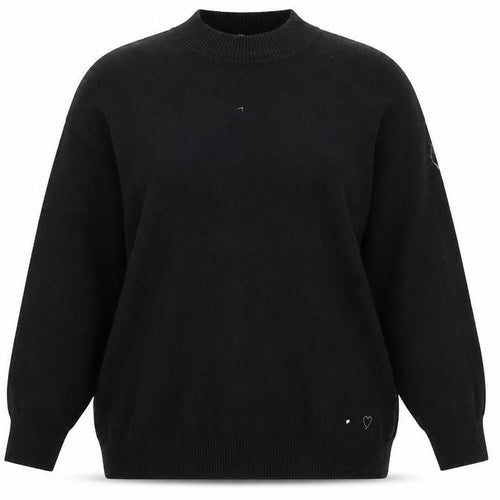 Barbara Lebek Women Black Size 20 Crew Neck Long Sleeve Jumper