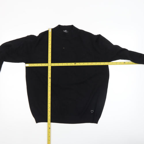 Barbara Lebek Women Black Size 20 Crew Neck Long Sleeve Jumper