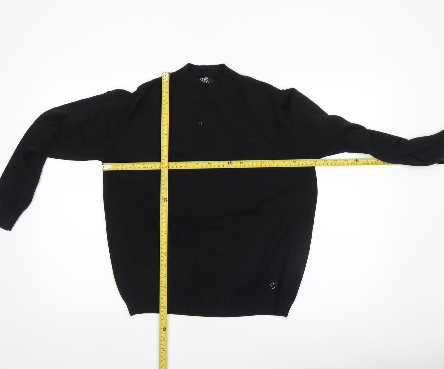Barbara Lebek Women Black Size 20 Crew Neck Long Sleeve Jumper