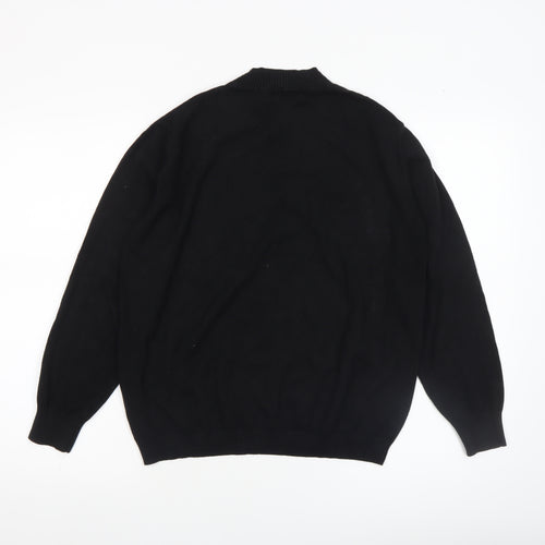 Barbara Lebek Women Black Size 20 Crew Neck Long Sleeve Jumper