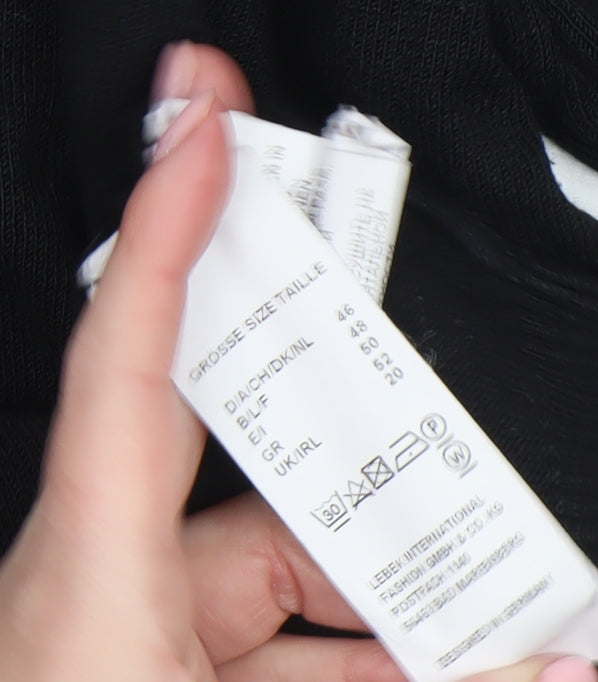 Barbara Lebek Women Black Size 20 Crew Neck Long Sleeve Jumper