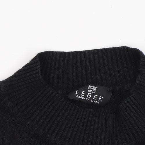 Barbara Lebek Women Black Size 20 Crew Neck Long Sleeve Jumper