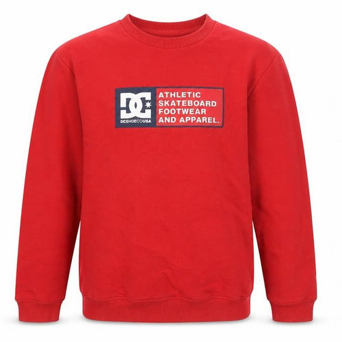DC Shoes Boys Red XL 16 Sweatshirt Pullover Fleece Crew Neck Logo Top