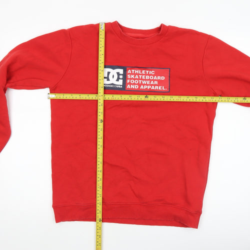 DC Shoes Boys Red XL 16 Sweatshirt Pullover Fleece Crew Neck Logo Top