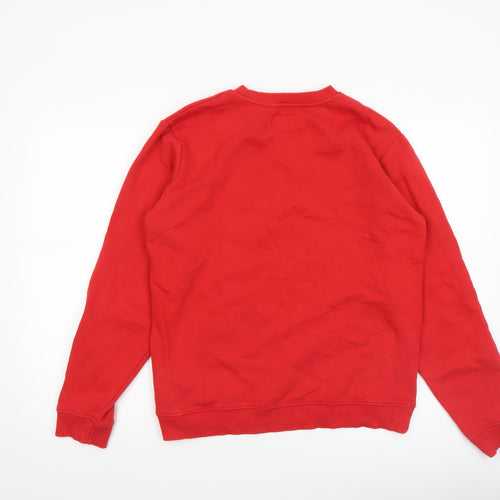DC Shoes Boys Red XL 16 Sweatshirt Pullover Fleece Crew Neck Logo Top