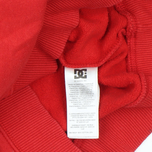 DC Shoes Boys Red XL 16 Sweatshirt Pullover Fleece Crew Neck Logo Top