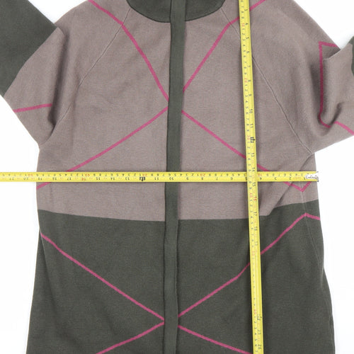 Alice Collins Women’s Multicoloured Geometric Knit Cardigan Size 16
