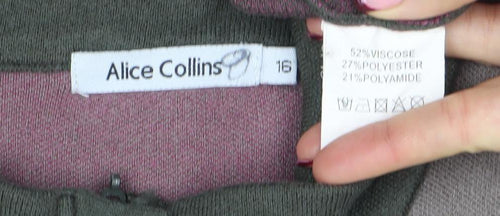 Alice Collins Women’s Multicoloured Geometric Knit Cardigan Size 16