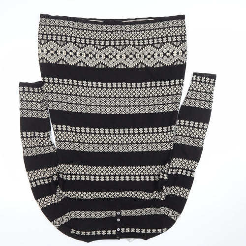 Monsoon Women’s Black Fair Isle Knit Cotton Shift Dress Size M