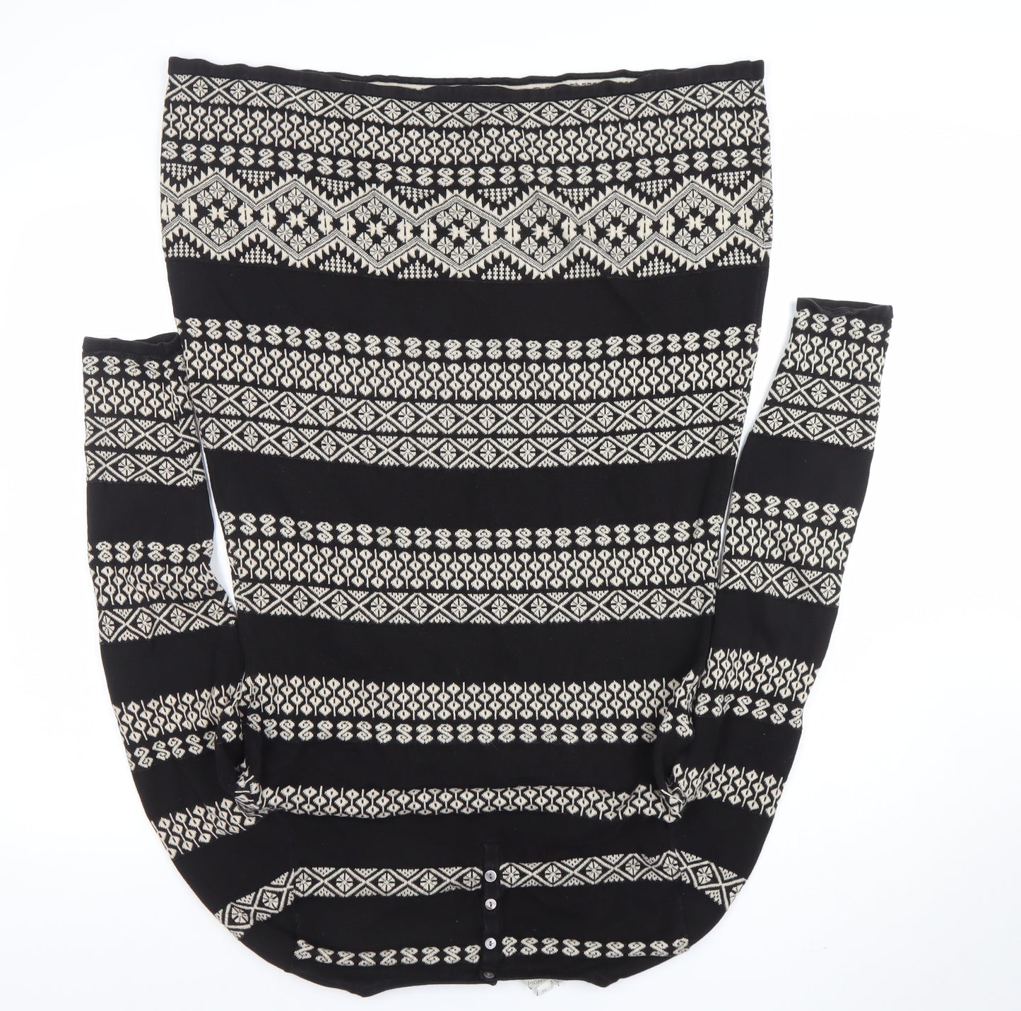 Monsoon Women’s Black Fair Isle Knit Cotton Shift Dress Size M