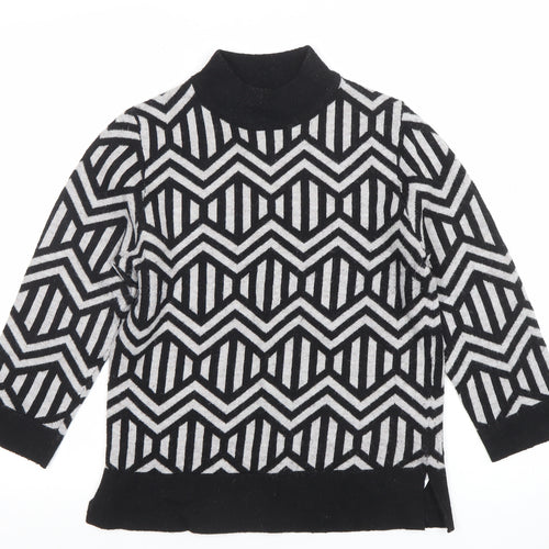 Principles by Ben de Lisi Women’s Black Geometric Mock Neck Jumper Size 10
