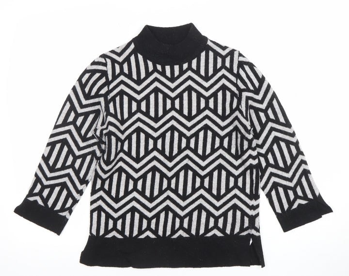 Principles by Ben de Lisi Women’s Black Geometric Mock Neck Jumper Size 10