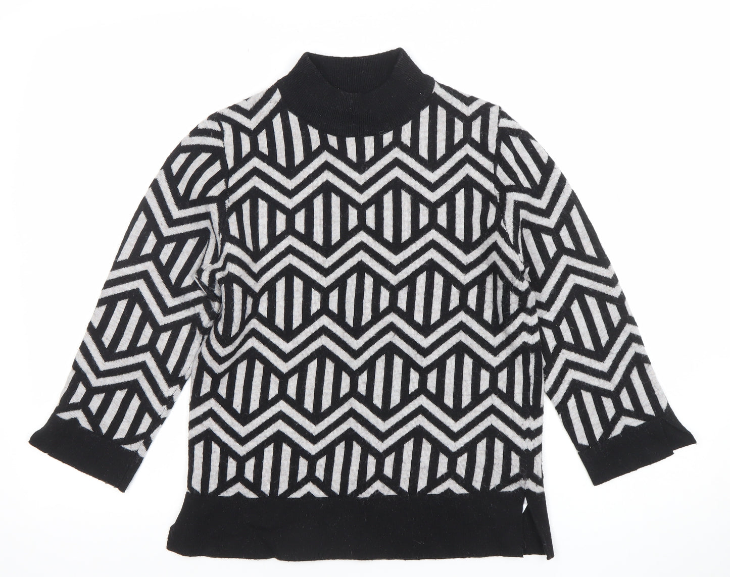 Principles by Ben de Lisi Women’s Black Geometric Mock Neck Jumper Size 10
