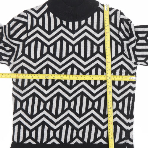 Principles by Ben de Lisi Women’s Black Geometric Mock Neck Jumper Size 10
