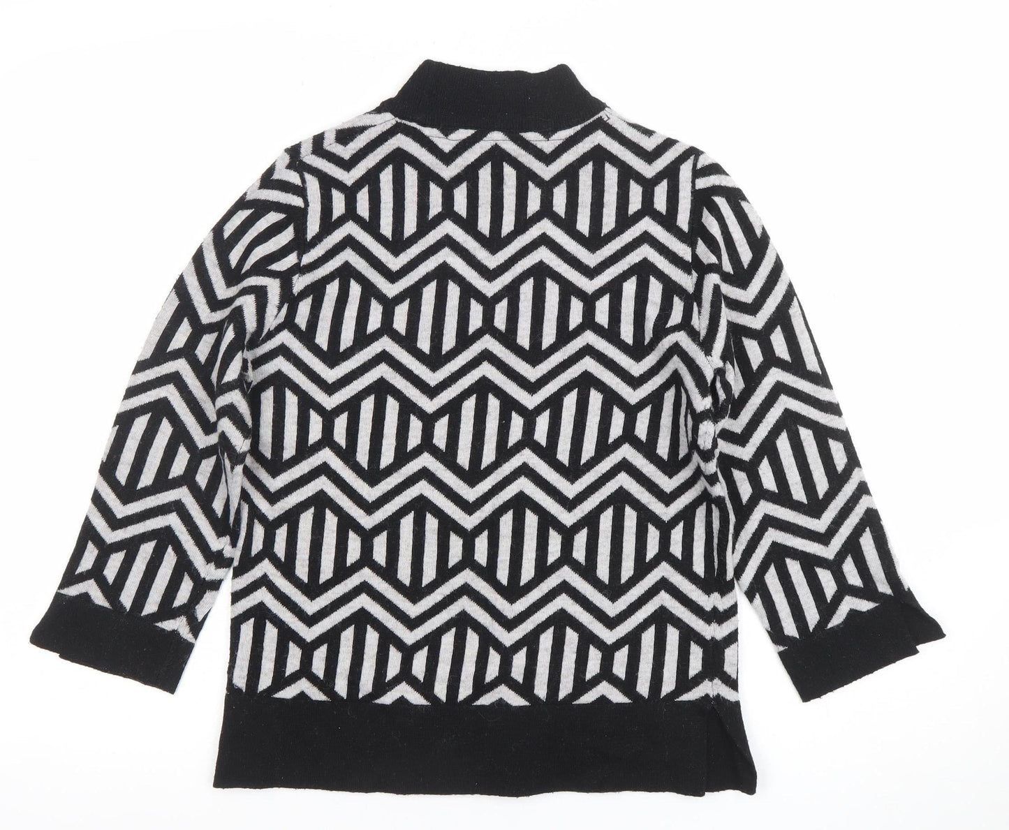 Principles by Ben de Lisi Women’s Black Geometric Mock Neck Jumper Size 10