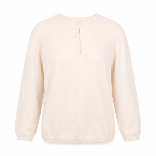 Mango Women Beige Knit Long Sleeve Scoop Neck Basic Blouse Size S