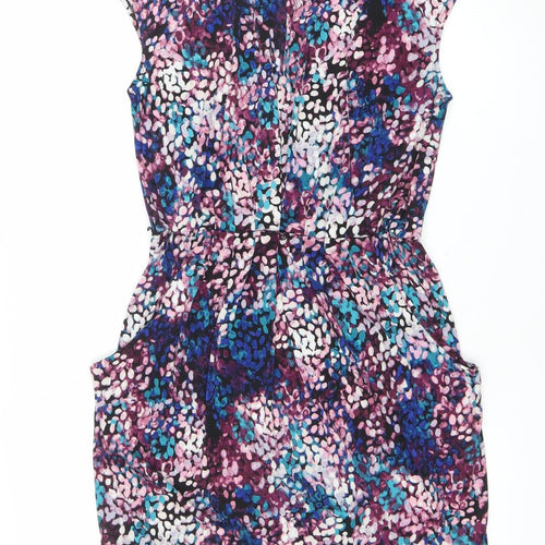 Donna Ricco Women Multicoloured Size 10 Strapless Bodycon Ruched Dress