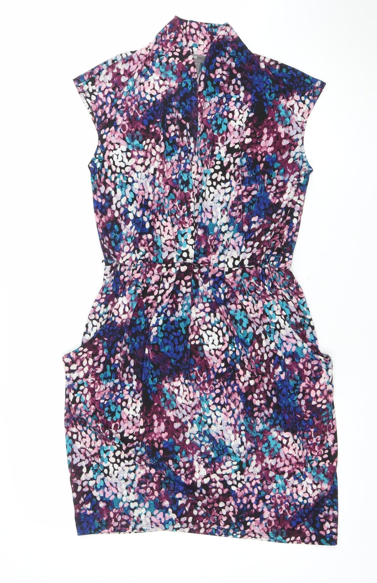 Donna Ricco Women Multicoloured Size 10 Strapless Bodycon Ruched Dress