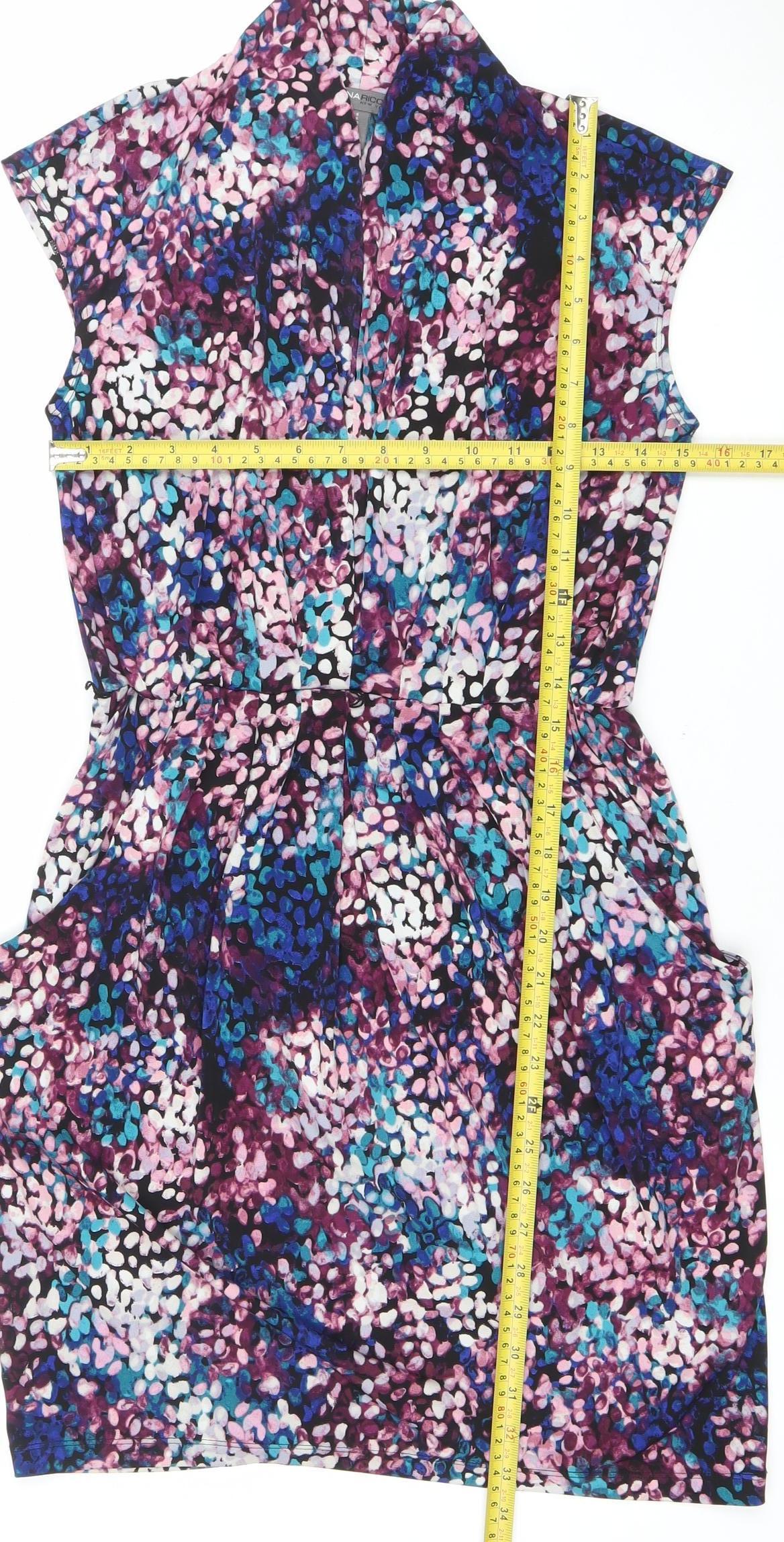 Donna Ricco Women Multicoloured Size 10 Strapless Bodycon Ruched Dress