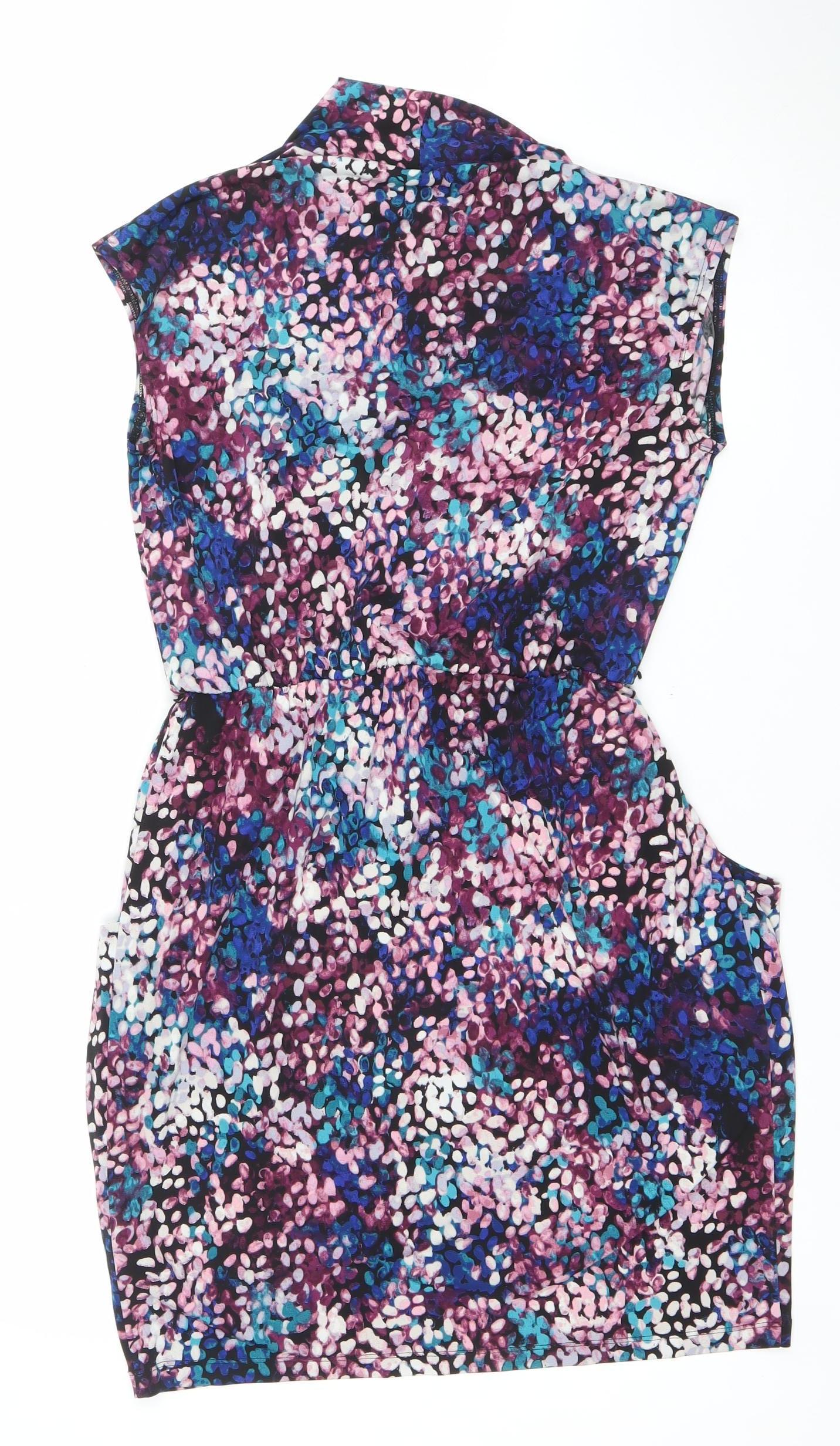 Donna Ricco Women Multicoloured Size 10 Strapless Bodycon Ruched Dress