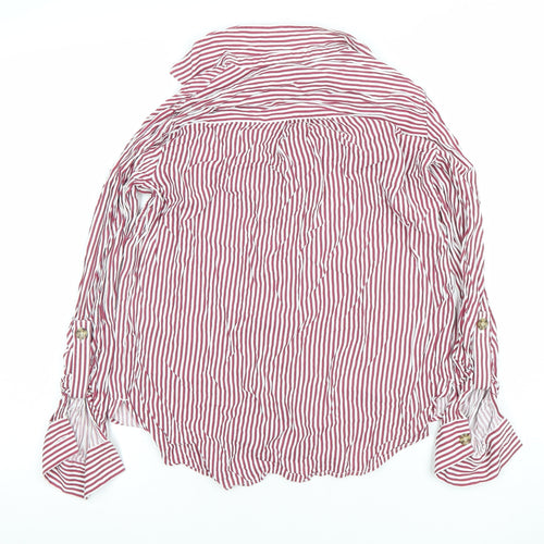 Vero Moda Women's Red Striped Button-Up Shirt Size S