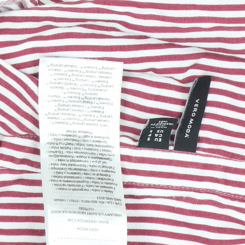 Vero Moda Women's Red Striped Button-Up Shirt Size S