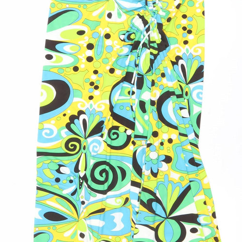 Zara Women Multicoloured S Wrap Midi Skirt Retro Print Stretch