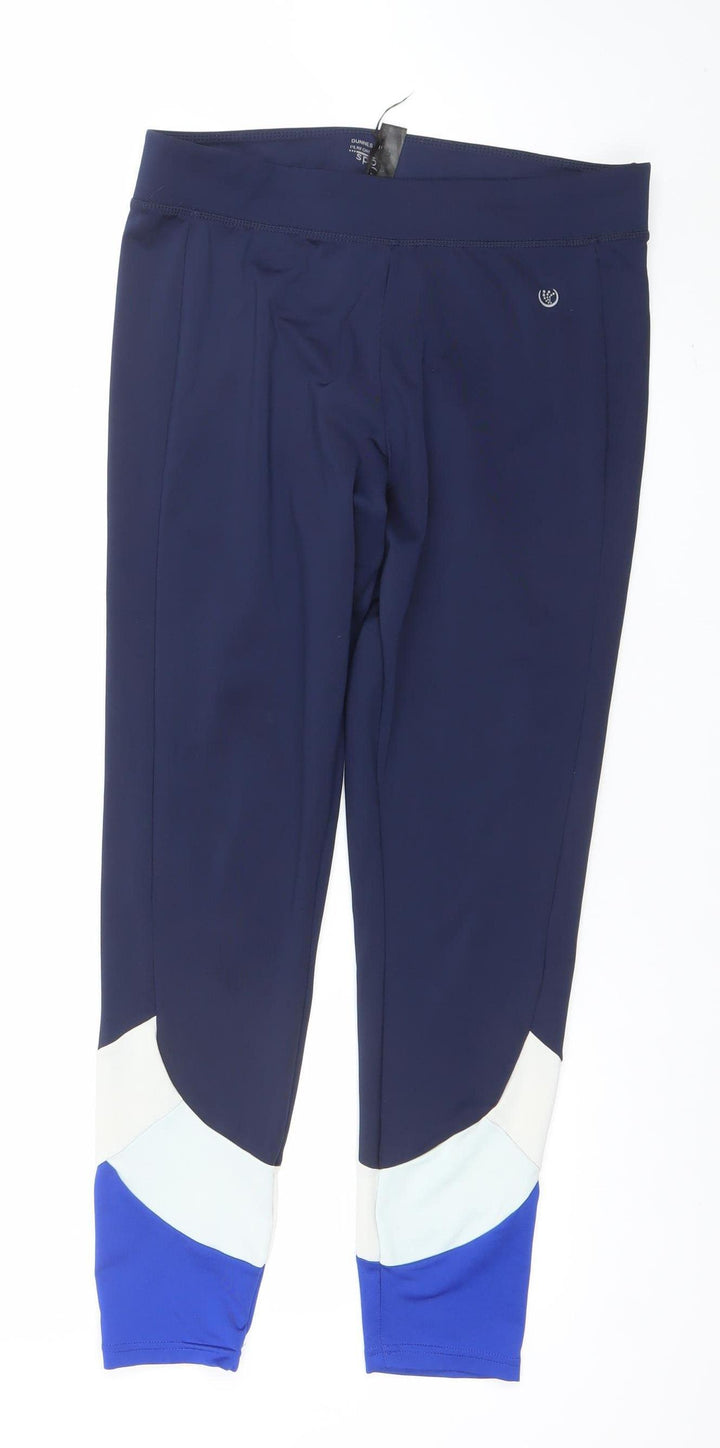 Dunnes Stores Women Blue Colourblock Performance Leggings L