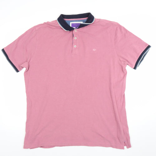 Marco Capelli Men's Pink 2XL Polo Shirt Cotton Blend Casual