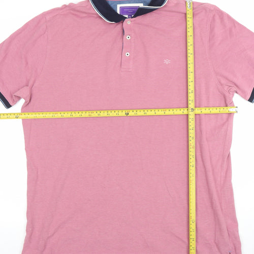 Marco Capelli Men's Pink 2XL Polo Shirt Cotton Blend Casual