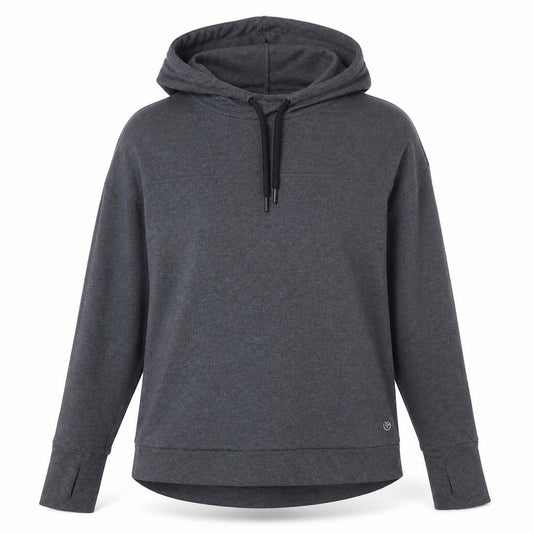 Front view of Timberland Women’s Grey Pullover Hoodie Small Polyester Blend