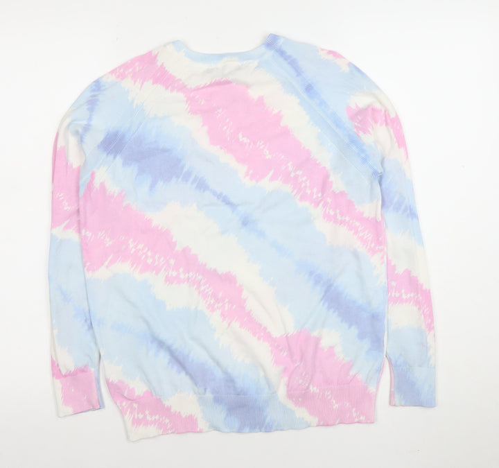Marks and Spencer Women’s Pink Blue Tie-Dye Pullover Jumper Size S