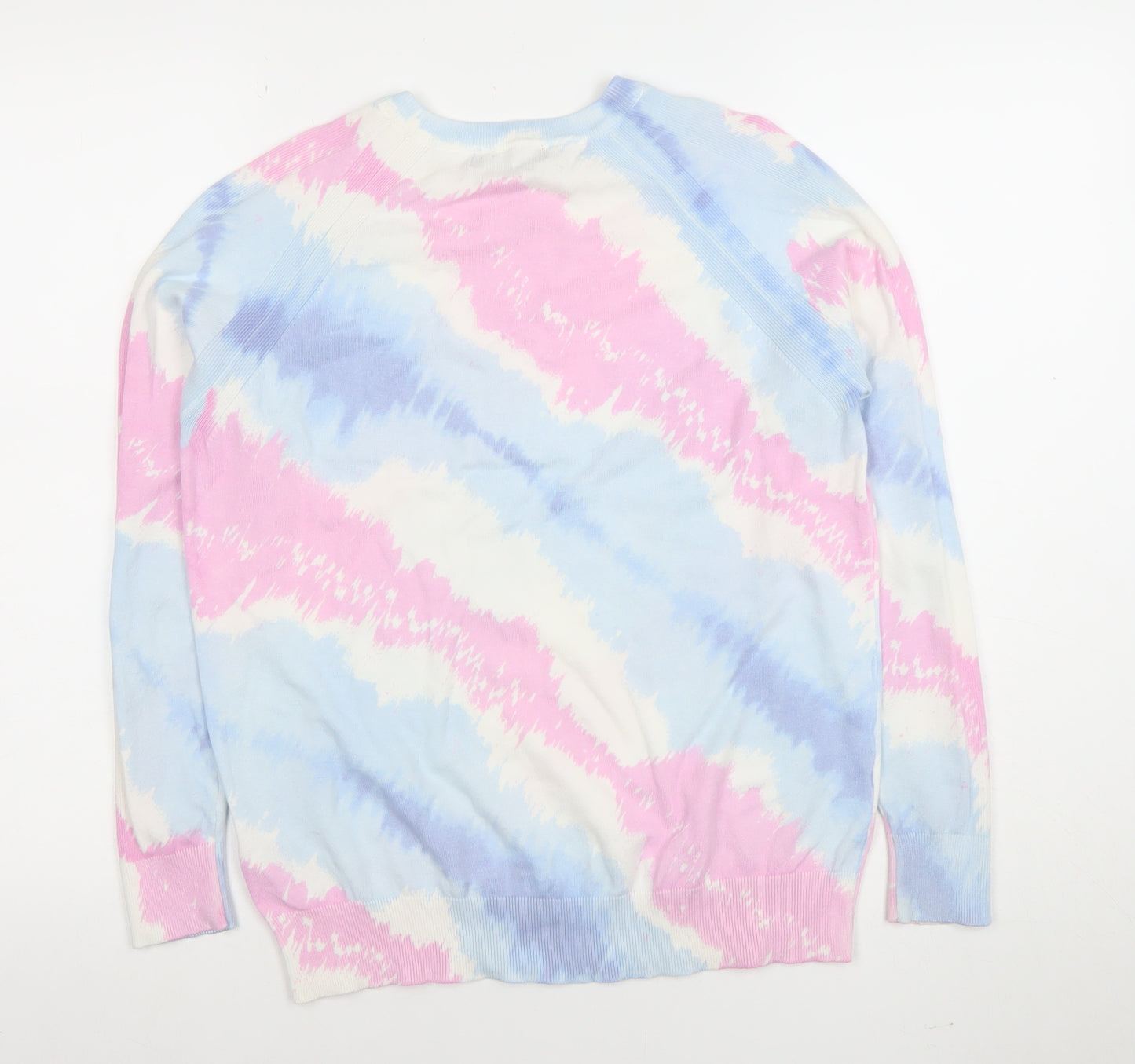 Marks and Spencer Women’s Pink Blue Tie-Dye Pullover Jumper Size S