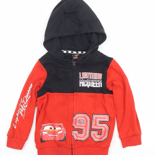 Disney Boys Red Lightning McQueen Full Zip Hoodie 4-5 Years