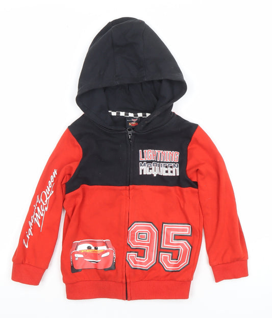 Disney Boys Red Lightning McQueen Full Zip Hoodie 4-5 Years