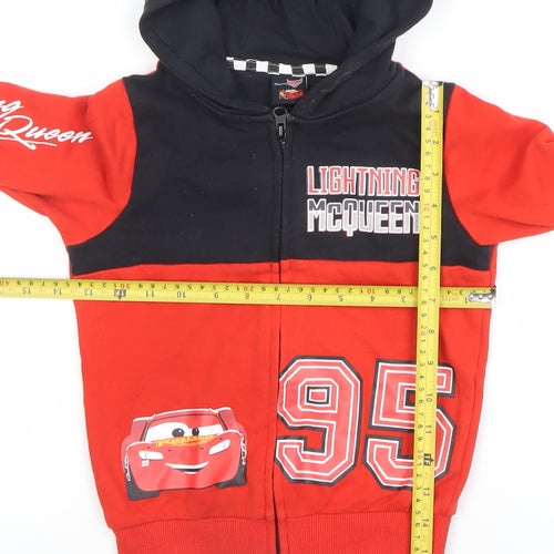 Disney Boys Red Lightning McQueen Full Zip Hoodie 4-5 Years