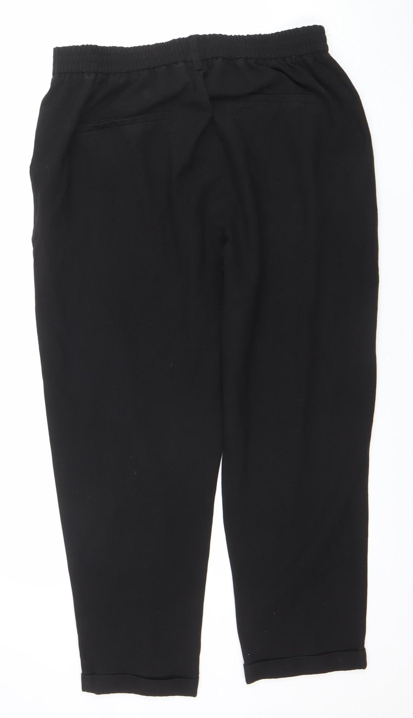 Savida Womens Black Tapered Trousers Size 16 Elastic Waist Workwear