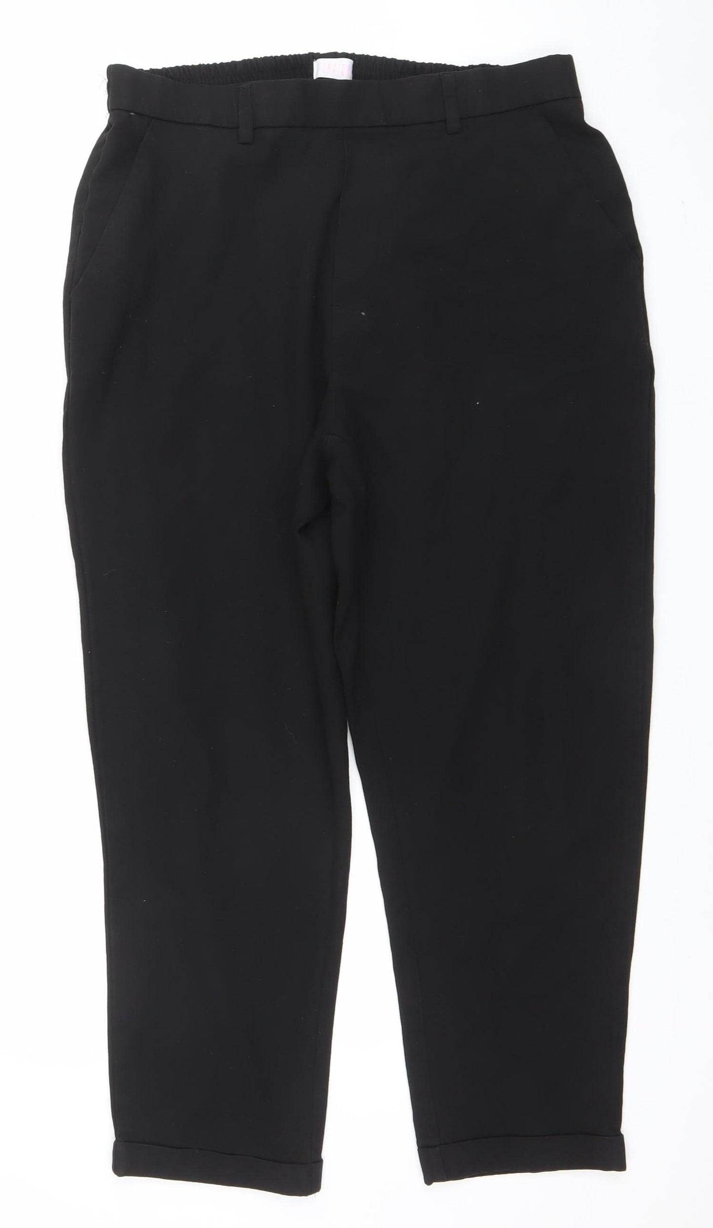 Savida Womens Black Tapered Trousers Size 16 Elastic Waist Workwear
