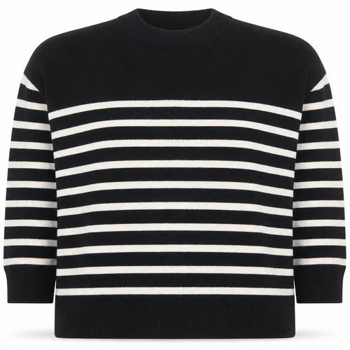 ZARA Women’s Black & White Striped Knit Jumper Size 10