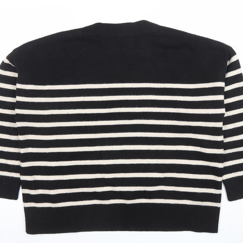ZARA Women’s Black & White Striped Knit Jumper Size 10