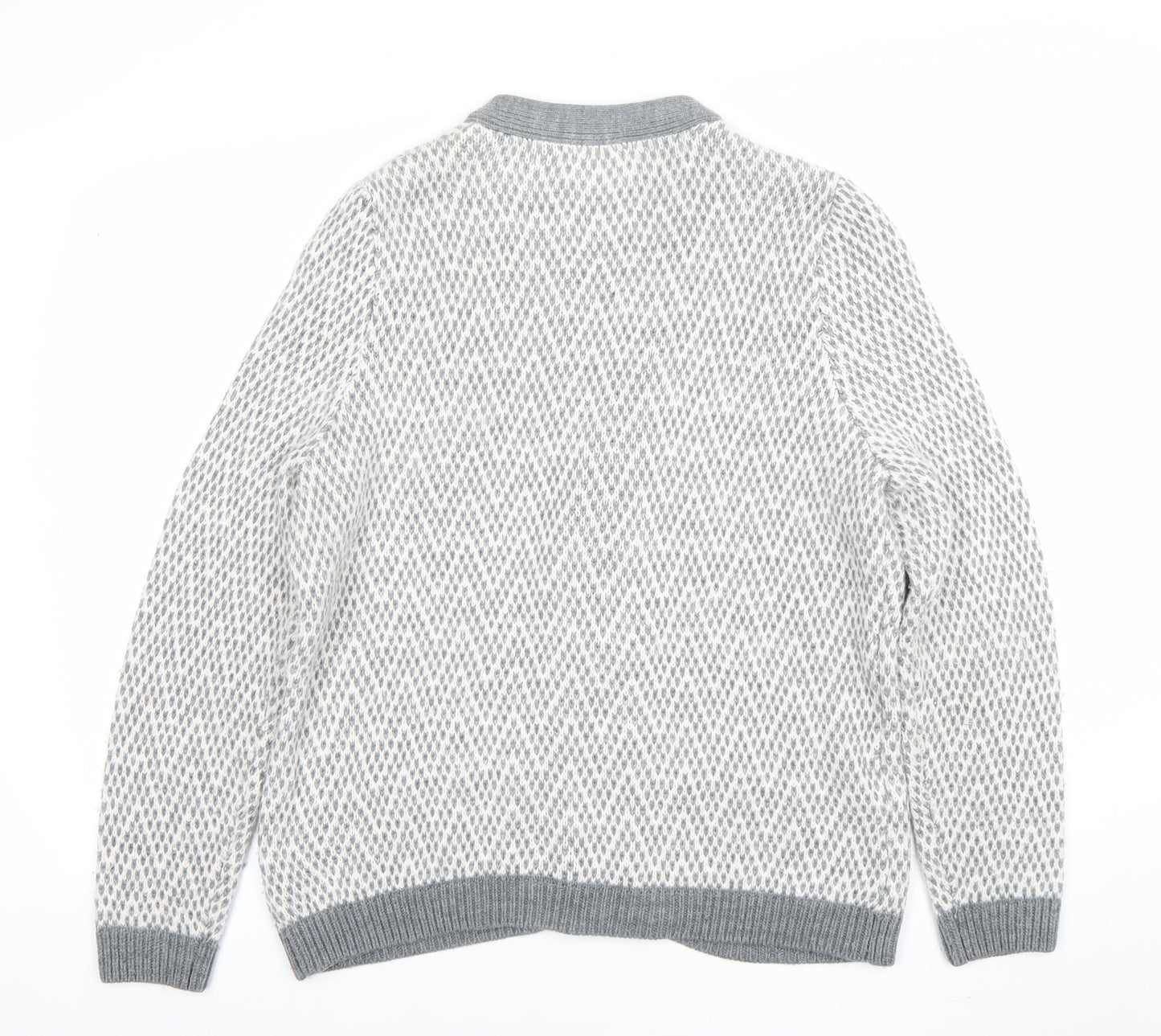 BN Collection Women's Grey Wool Zip Cardigan L