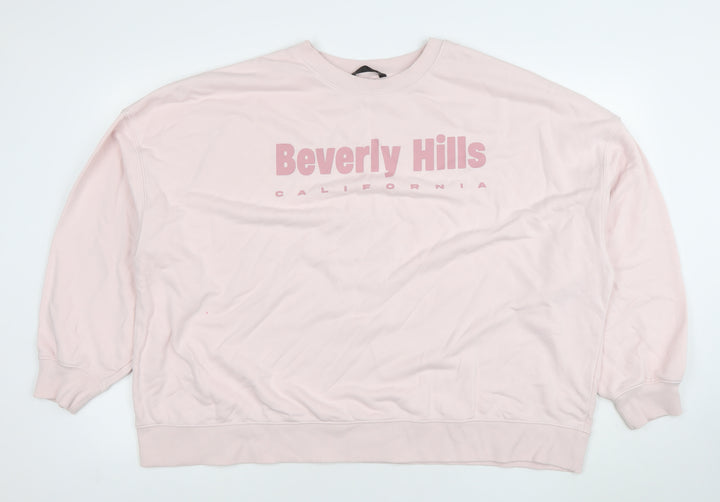 Dunnes Women Light Pink XXL Beverly Hills Crew Neck Sweatshirt