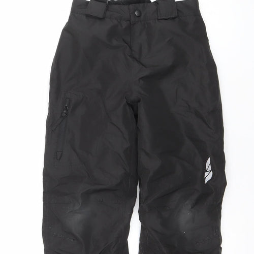 Crivit Boys Black 7 Years Snow Pants Waterproof Insulated Adjustable