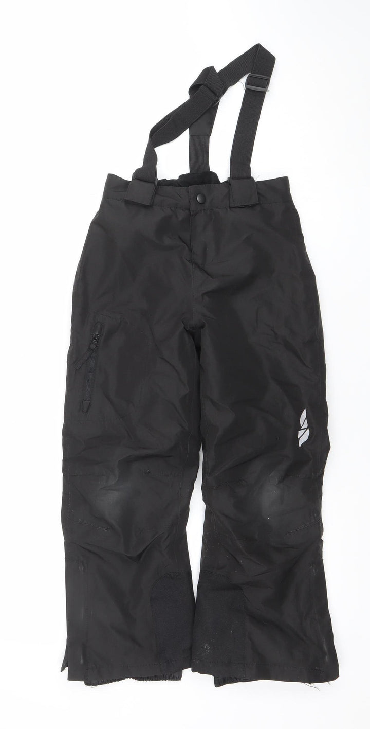 Crivit Boys Black 7 Years Snow Pants Waterproof Insulated Adjustable