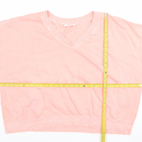 B by Boutique Women Pink XL Pullover Sweatshirt Cotton Elastane