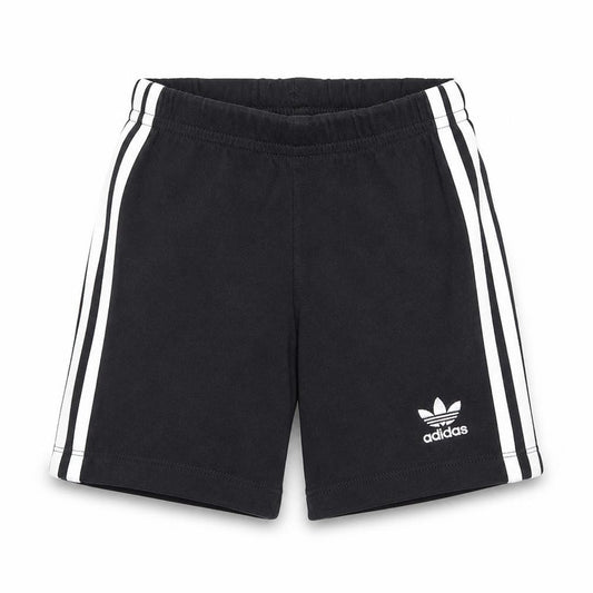 Front view of Adidas boys’ black 2-3 years athletic shorts with elastic waist