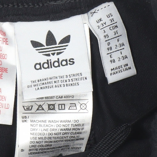Adidas Boys Black 2-3 Years Athletic Shorts with Elastic Waist