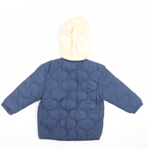 Pepco Baby Unisex Blue Quilted Hooded Jacket 12-18 Months Polyester