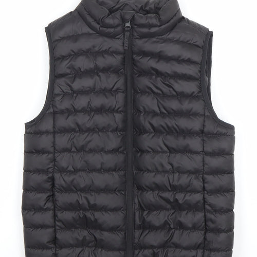 H&M Boys Black Puffer Bodywarmer Gilet 6-8 Years Lightweight Quilted Zip Vest