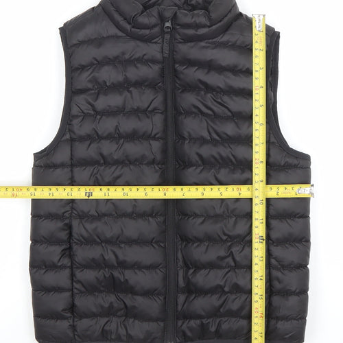 H&M Boys Black Puffer Bodywarmer Gilet 6-8 Years Lightweight Quilted Zip Vest